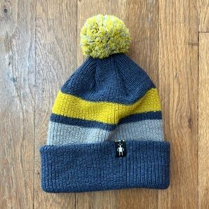 Smartwool Kids' Striped Blue and Yellow Beanie